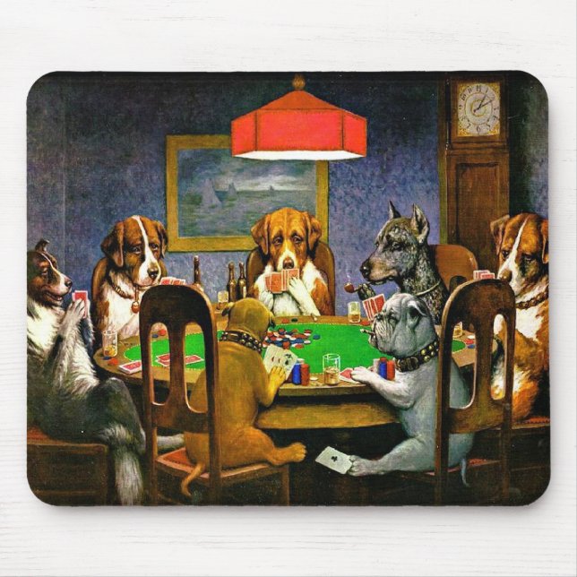 A Friend in Need, Dogs Playing Poker, Mouse Pad (Front)