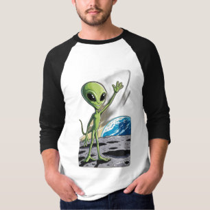 A friendly alien waving T-Shirt