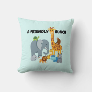 A friendly bunch - kids' animal cushion