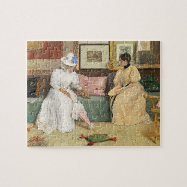 A Friendly Call, 1895 (oil on canvas) Jigsaw Puzzle (Horizontal)