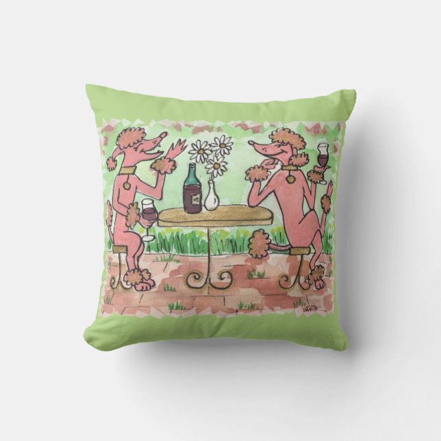 A Friendly Glass of Claret Cushion (Front)