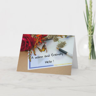A Friendly Hello Folded Greeting Card