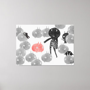 A friendly visit to the bunnyland 2014 canvas print