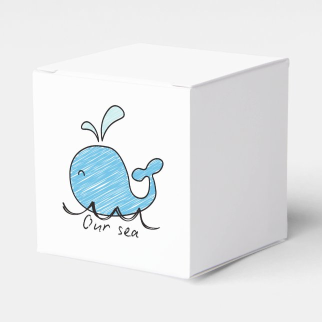 A FRIENDLY WHALE IN HIS SEA Favour Boxes (Front Side)
