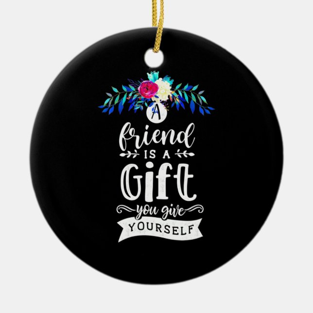A Friends Is A Gift Ceramic Tree Decoration (Front)