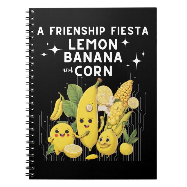 A Friendship Fiesta Lemon Banana And Corn Notebook (Front)