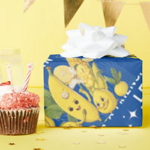 A Friendship Fiesta Lemon Banana And Corn Wrapping Paper