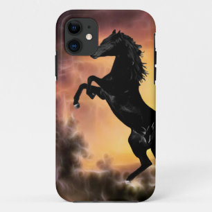 A Friesian Stallion horse rearing Case-Mate iPhone Case