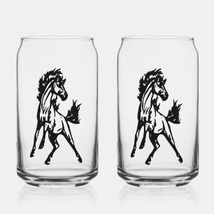 A Frisky Jumping Horse Can Glass