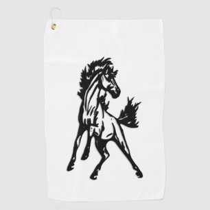 A Frisky Jumping Horse in the Wild Golf Towel