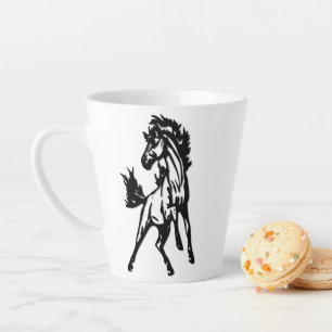A Frisky Jumping Horse in the Wild Latte Mug