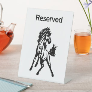 A Frisky Jumping Horse in the Wild Reserved Pedestal Sign