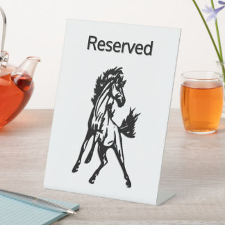 A Frisky Jumping Horse in the Wild Reserved Pedestal Sign