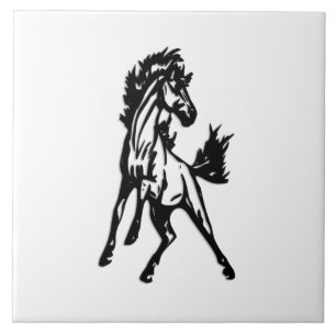 A Frisky Jumping Horse in the Wild Tile
