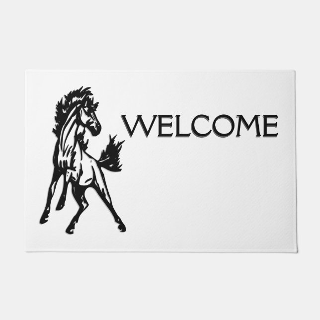 A Frisky Jumping Horse Welcome Doormat (Front)