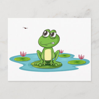 a frog and a water postcard