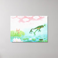 A Frog Jumps Into The Pond Illustration
