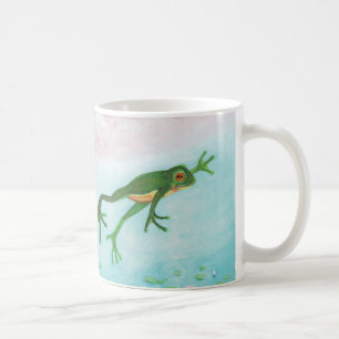A Frog Jumps Into The Pond Illustration Coffee Mug
