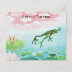 A Frog Jumps Into The Pond Illustration Custom Flyer