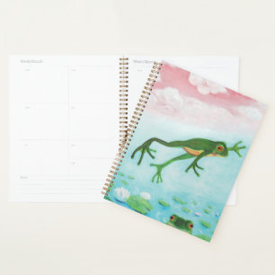 A Frog Jumps Into The Pond Illustration Planner
