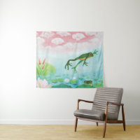A Frog Jumps Into The Pond Illustration