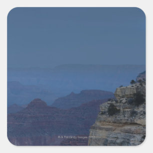 A full moon rises through a dusk sky at Hopi Square Sticker