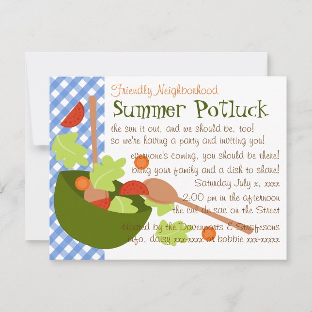 A fun and delicious salad invitation (Front)