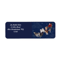 A fun pack of husky's pulling Santa's sleigh