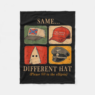 A Fun Puzzle, Same...different Hat,funny Protest T Fleece Blanket
