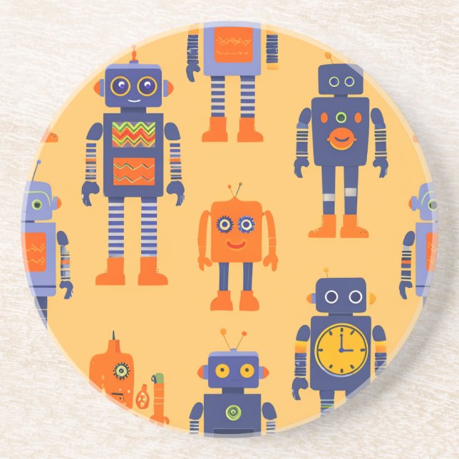 A fun robot and a fun meal coaster (Front)