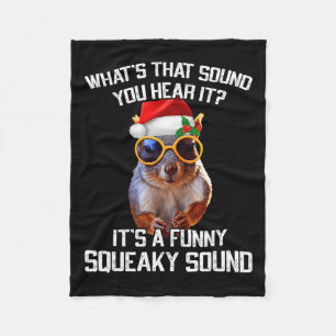 A Fun Squeaky Sound Christmas Squirrel Xmas  Fleece Blanket