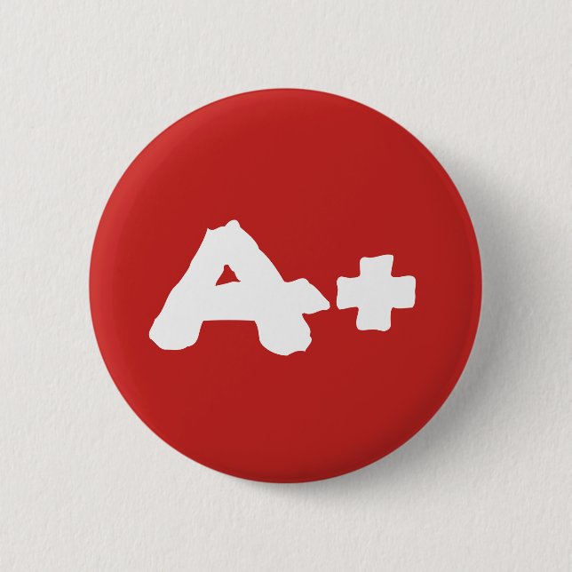 A+ Funky Blood Type Group Button (Front)