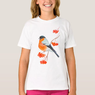 A funny bullfinch on a rowan tree branch T-Shirt