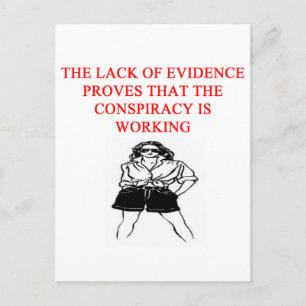 a funny conspiracy theory new afe joke postcard