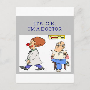 a funny doctor joke postcard