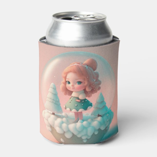 A funny little doll on a cloud  can cooler (Can Front)