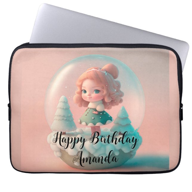 A funny little doll on a cloud  laptop sleeve (Front)