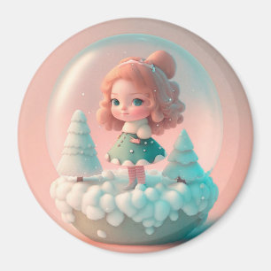 A funny little doll on a cloud magnet