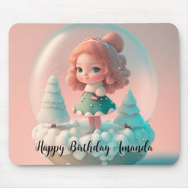 A funny little doll on a cloud  mouse pad (Front)