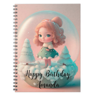 A funny little doll on a cloud notebook