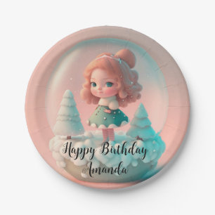 A funny little doll on a cloud paper plate