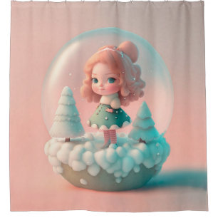 A funny little doll on a cloud  shower curtain