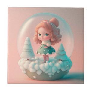 A funny little doll on a cloud tile