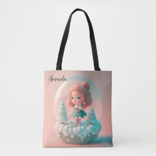 A funny little doll on a cloud  tote bag
