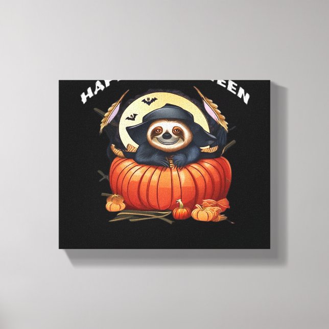 A funny sloth celebrating Halloween Essential T-Sh Canvas Print (Front)
