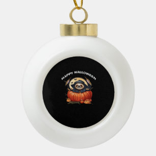 A funny sloth celebrating Halloween Essential T-Sh Ceramic Ball Christmas Ornament