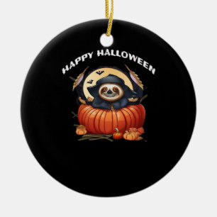 A funny sloth celebrating Halloween Essential T-Sh Ceramic Tree Decoration