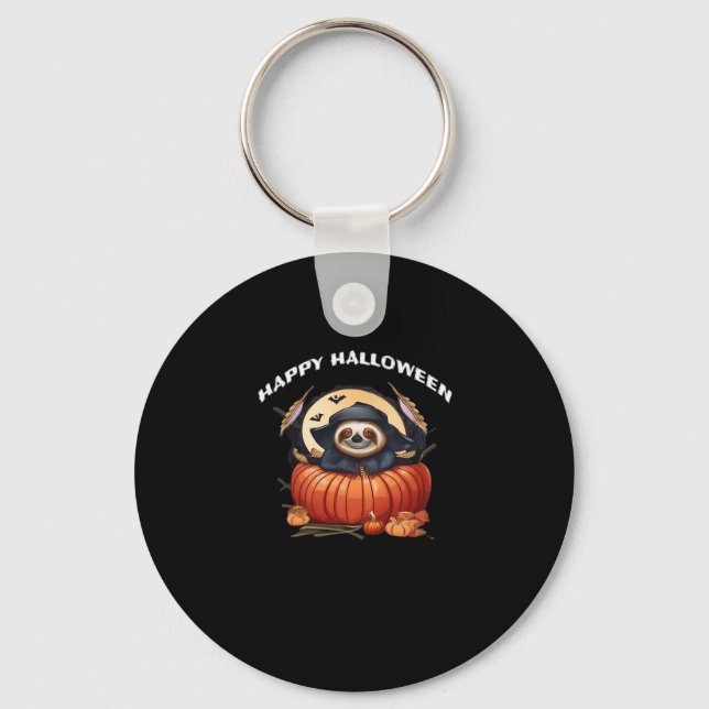 A funny sloth celebrating Halloween Essential T-Sh Key Ring (Front)