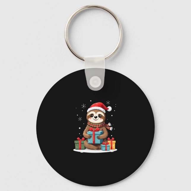 A funny sloth celebrating Halloween Essential T-Sh Key Ring (Front)