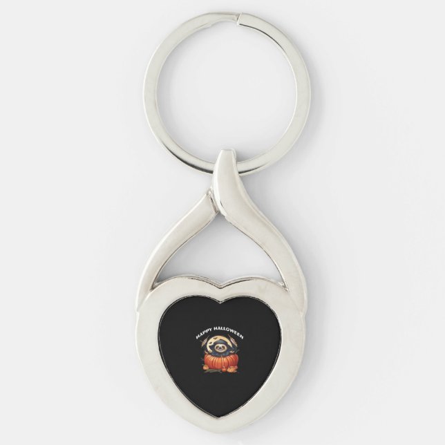 A funny sloth celebrating Halloween Essential T-Sh Key Ring (Front)